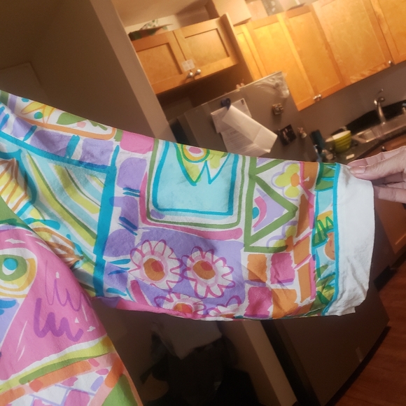 Bob Mackie Wearable Art Silk Open Front Kimono Top Cats Monkeys Fruit Fish sz S - Picture 15 of 16